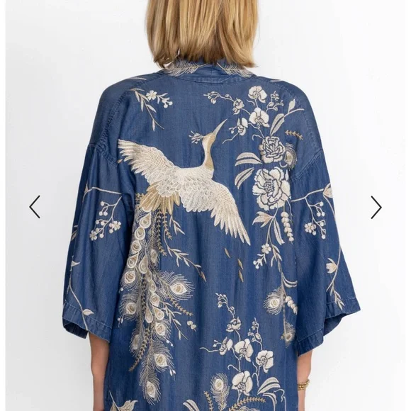 Johnny Was Blue Embroidered Calipso Jacket - Picture 3 of 7